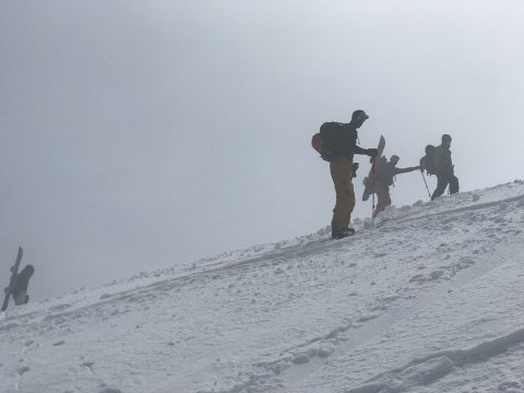 snowy mountain hike