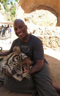 leon with a tiger