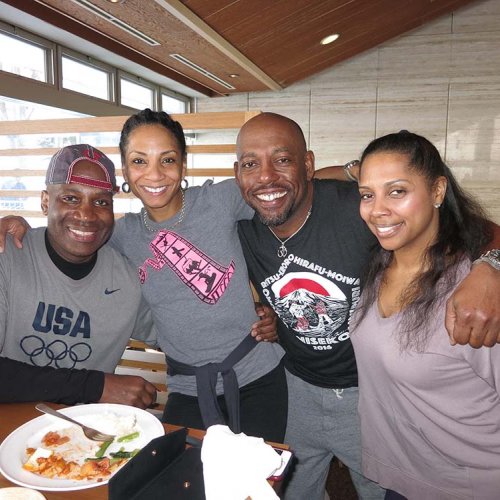 group of people in a diner